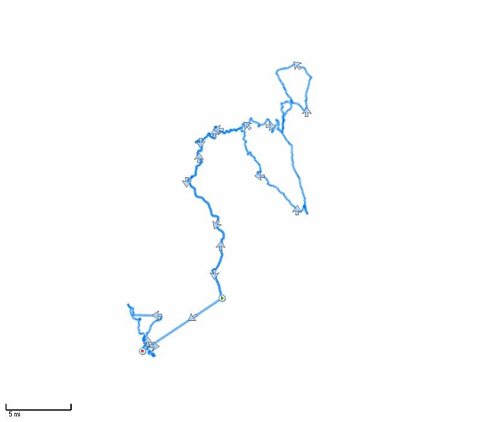 Dirt riding 10-31-2009 track only.jpg - For easy superimposition (real word?) over image from a forest service map with trails and roads marked on it.